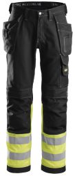 Pantaloni in cotone in alta visibilit&agrave; con tasche esterne, classe 1